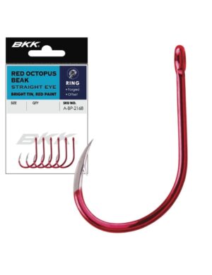 BKK Red Octopus Beak Straight Eye In-Line - 4/0