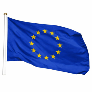 Bandiera Europea Sventolante Alta Qualità