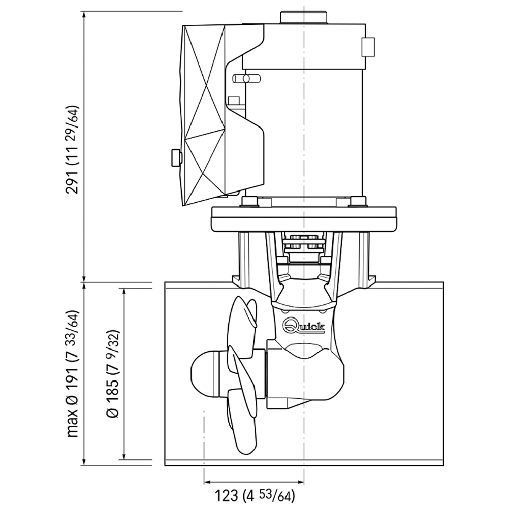 Quick Kit BTQ180-55-12 Elica di Manovra D185 12v 3Kw (8-11m) - immagine 2