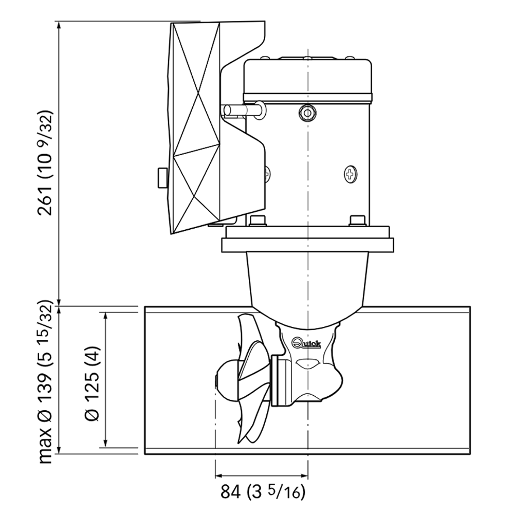 Quick Kit BTQ125-30-12 Elica di Manovra D125 12v 1,5Kw (6-8m) - immagine 2