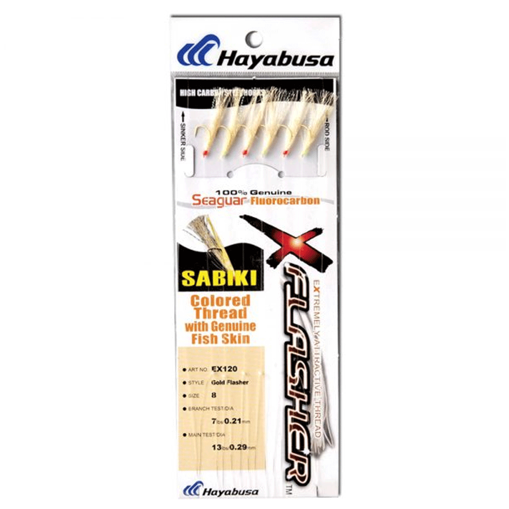 Hayabusa Sabiki EX120 Gold Flasher & Fish Skin