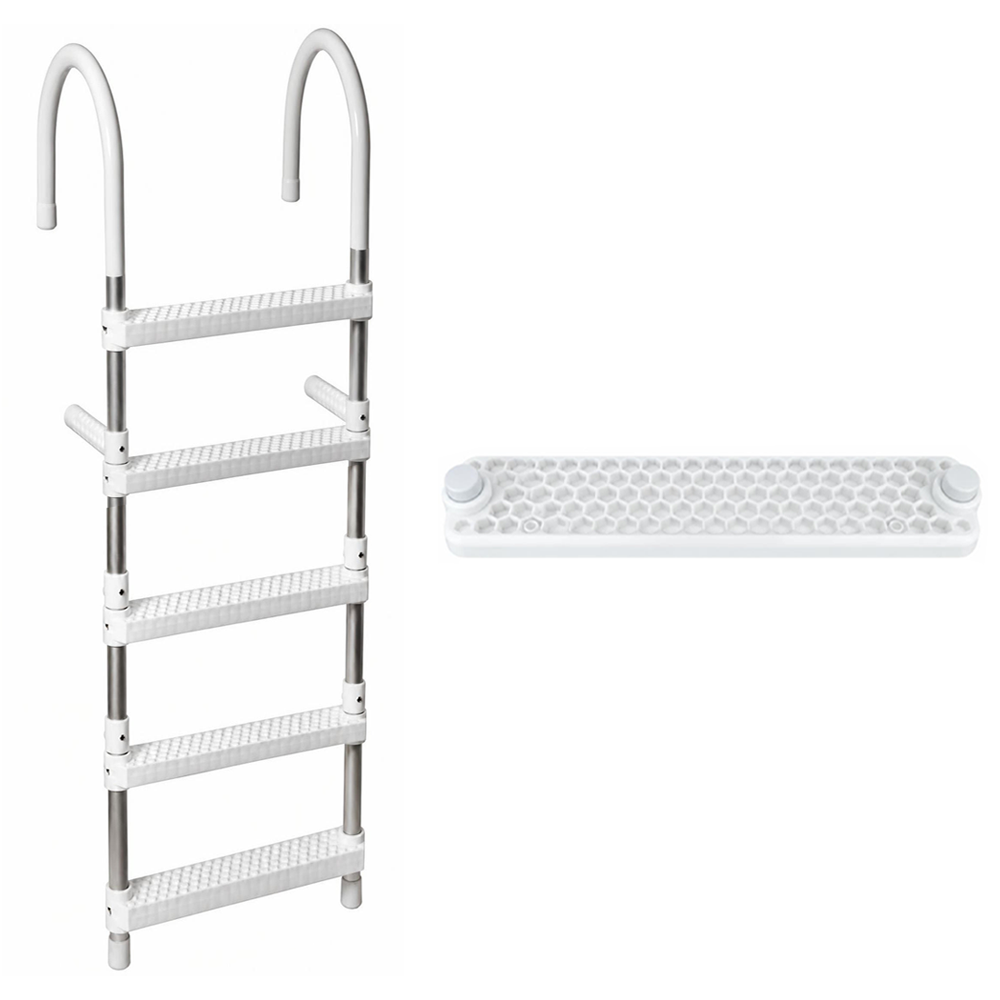 Scaletta in Lega Leggera Ampiezza Curva 20cm 5 Gradini